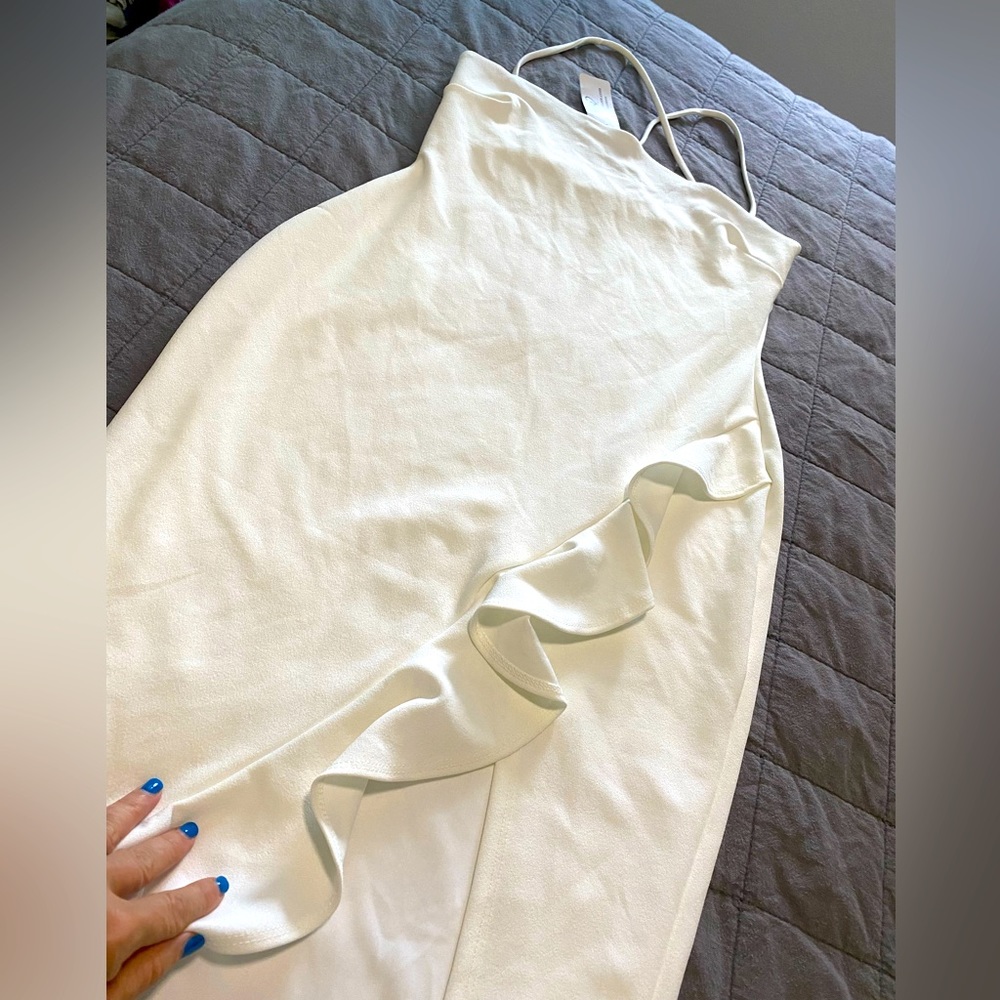 NWT White Strappy Ruffled Dress by Windsor |Size Large - Picture 6 of 13
